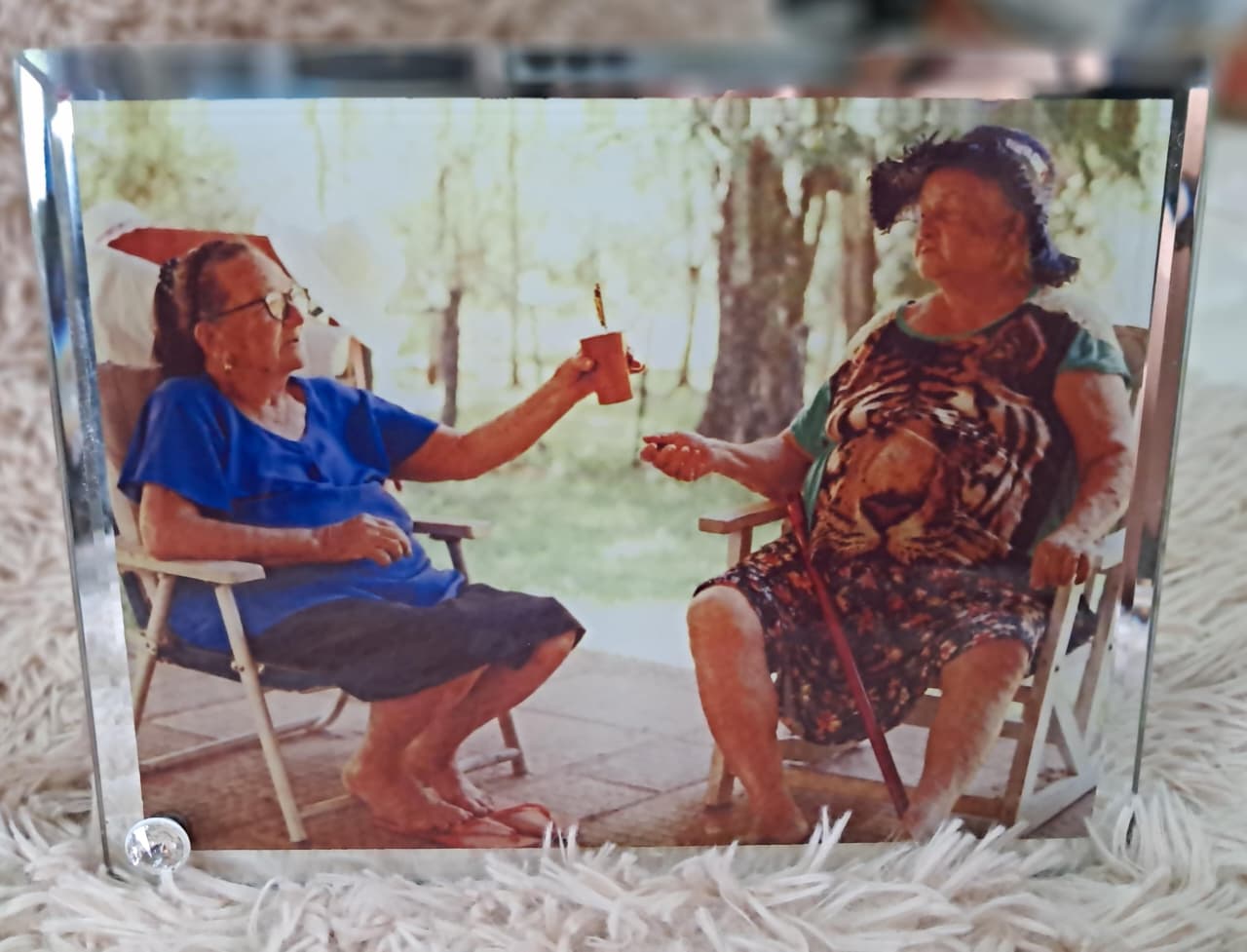 Cuadro de vidrio personalizado con fotografía familiar