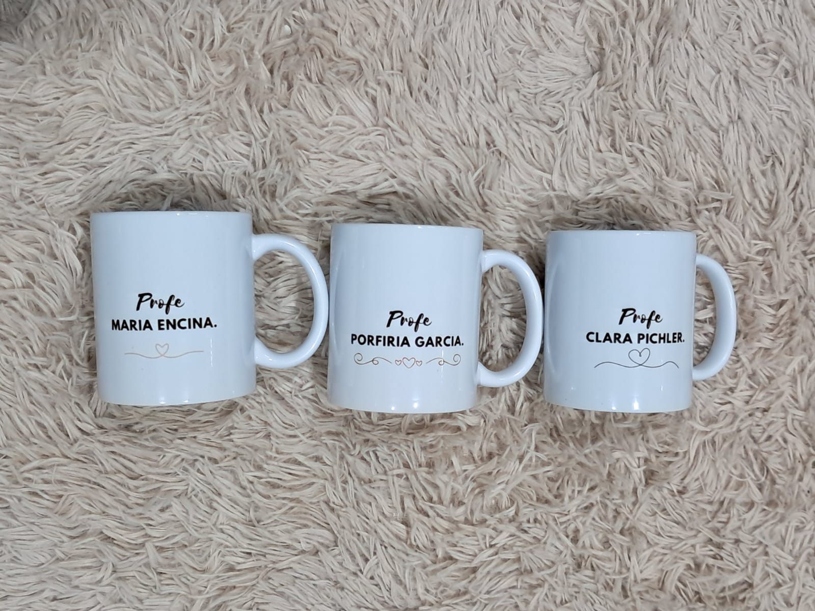 Tazas personalizadas con nombres de profesoras