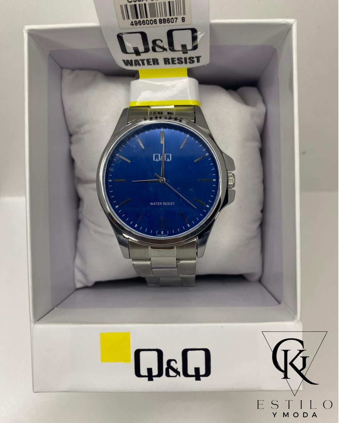 Reloj Q&Q azul con malla de acero