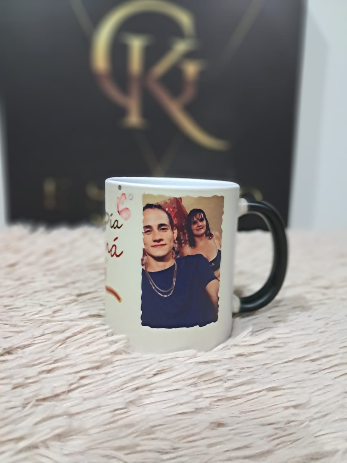 Termo blanco personalizado con vaso